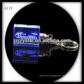 LED crystal keychain with 3D laser engraved image inside and blank crystal keychain G113